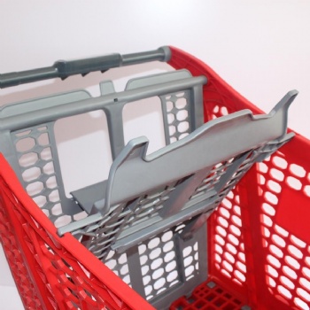 Full plastic shopping trolley